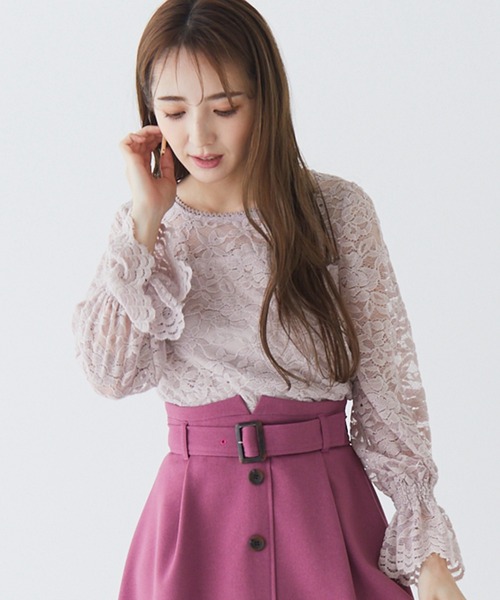 BE RADIANCE（ビーラディエンス）の「起毛レーストップス（シャツ/ブラウス・レディース・ピンク/オフホワイト/サックスブルー・FREE）」の18枚目の写真