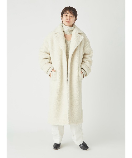 styling/（スタイリング）の「ボアロングコート（チェスターコート・レディース・アイボリー/グレー・0/1）」の15枚目の写真