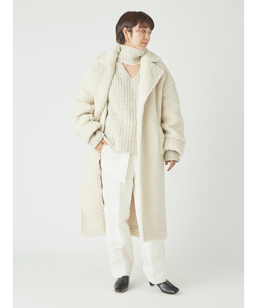 styling/（スタイリング）の「ボアロングコート（チェスターコート・レディース・アイボリー/グレー・0/1）」の13枚目の写真