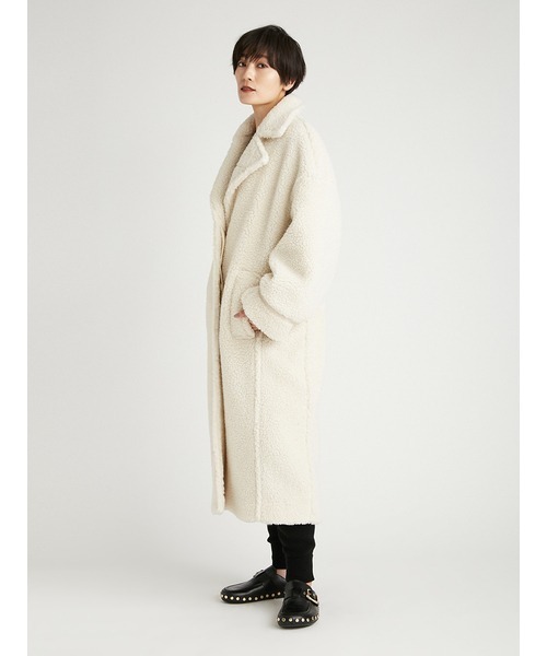 styling/（スタイリング）の「ボアロングコート（チェスターコート・レディース・アイボリー/グレー・0/1）」の11枚目の写真