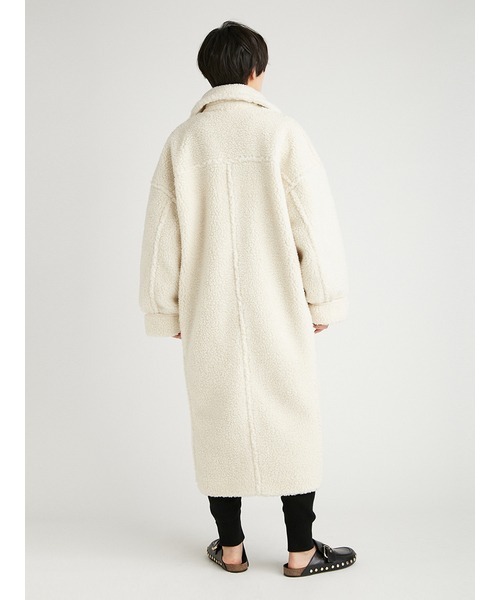 styling/（スタイリング）の「ボアロングコート（チェスターコート・レディース・アイボリー/グレー・0/1）」の9枚目の写真