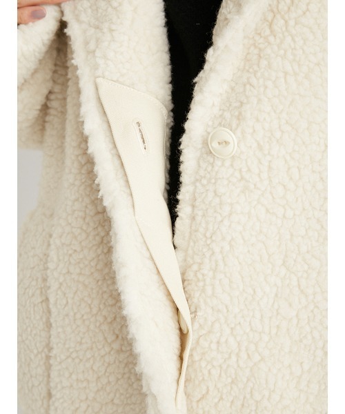 styling/（スタイリング）の「ボアロングコート（チェスターコート・レディース・アイボリー/グレー・0/1）」の12枚目の写真