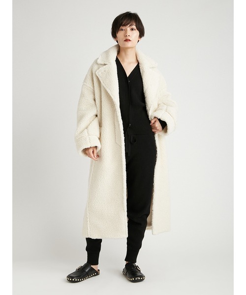 styling/（スタイリング）の「ボアロングコート（チェスターコート・レディース・アイボリー/グレー・0/1）」の17枚目の写真