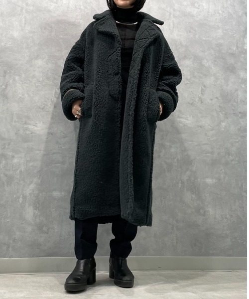 styling/（スタイリング）の「ボアロングコート（チェスターコート・レディース・アイボリー/グレー・0/1）」の18枚目の写真