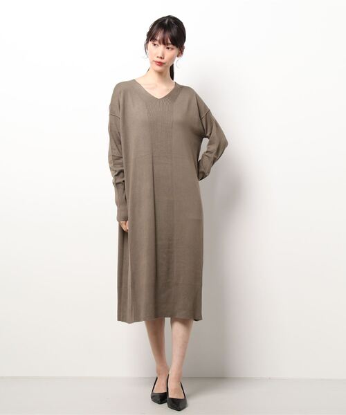 AMERICAN HOLIC（アメリカンホリック）の「スキッパーリブニットワンピース（ワンピース・レディース・ブラック/モカ・M/L）」の4枚目の写真
