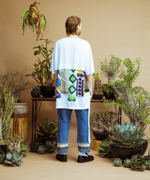 masterkey（マスターキー）の「masterkey マスターキー / CURTAINCALL-T ストールリメイクビッグシルエットカットソー / MK22S-C-20（Tシャツ/カットソー・メンズ・ブラック/イエロー/ホワイト・FREE）」の6枚目の写真