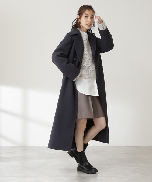 N.（N. Natural Beauty Basic）（エヌエヌナチュラルビューティーベーシック）の「【S Size Line】◆ビックカラーロングコート（その他アウター・レディース・チャコールグレー/ナチュラル/ブラウン・SMALL/MEDIUM）」の5枚目の写真