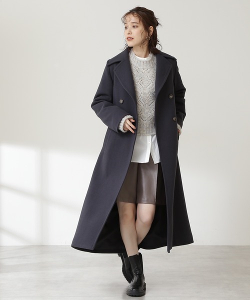 N.（N. Natural Beauty Basic）（エヌエヌナチュラルビューティーベーシック）の「【S Size Line】◆ビックカラーロングコート（その他アウター・レディース・チャコールグレー/ナチュラル/ブラウン・SMALL/MEDIUM）」の4枚目の写真