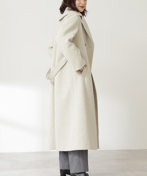 N.（N. Natural Beauty Basic）（エヌエヌナチュラルビューティーベーシック）の「【S Size Line】◆ビックカラーロングコート（その他アウター・レディース・チャコールグレー/ナチュラル/ブラウン・SMALL/MEDIUM）」の10枚目の写真