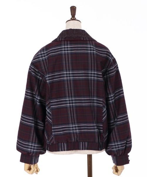 axes femme Chalmiereタータンチェックジャケット（ワイン） タータンチェックジャケット | axes femme online shop