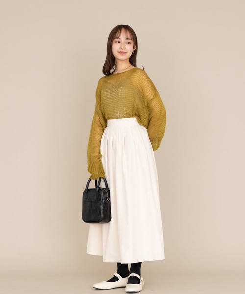 NEUNA（ヌナ）の「【ふんわりフレアで大人の落ち感】ナイロンフレアロングスカート（スカート・レディース・ホワイト/チャコールグレー/イエロー・SMALL/FREE）」の11枚目の写真