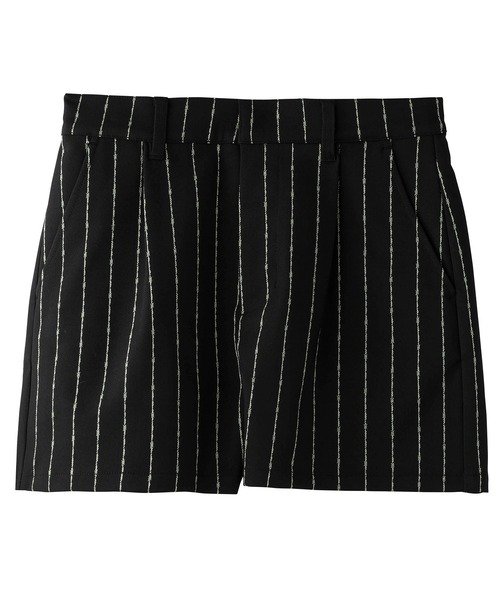 X-girl（エックスガール）の「BARBED WIRE PINSTRIPE SHORT PANTS（その他パンツ・レディース・ライトブルー/ブラック・S/M/XS）」の9枚目の写真