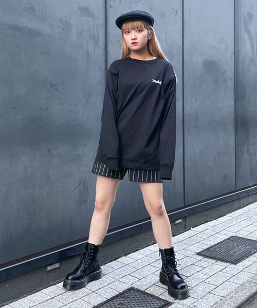 X-girl（エックスガール）の「BARBED WIRE PINSTRIPE SHORT PANTS（その他パンツ・レディース・ライトブルー/ブラック・S/M/XS）」の18枚目の写真