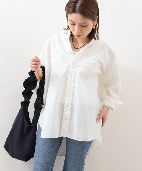 JOURNAL STANDARD（ジャーナルスタンダード）の「コットンリネンシャンブレーシャツ◆（シャツ/ブラウス・レディース・ホワイト/ブルー・FREE）」の20枚目の写真