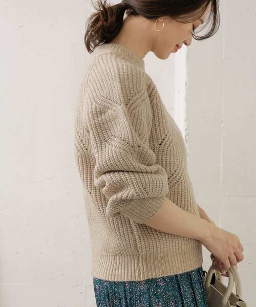 URBAN RESEARCH DOORS(アーバンリサーチドアーズ)の「ハイネックアイレットプルオーバー(ニット/セーター・レディース・ネイビー/グレー系その他/ピンク系その他・ONE)」の11枚目の写真