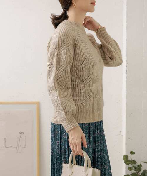 URBAN RESEARCH DOORS(アーバンリサーチドアーズ)の「ハイネックアイレットプルオーバー(ニット/セーター・レディース・ネイビー/グレー系その他/ピンク系その他・ONE)」の12枚目の写真