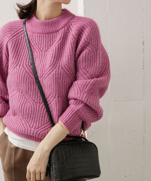 URBAN RESEARCH DOORS(アーバンリサーチドアーズ)の「ハイネックアイレットプルオーバー(ニット/セーター・レディース・ネイビー/グレー系その他/ピンク系その他・ONE)」の18枚目の写真