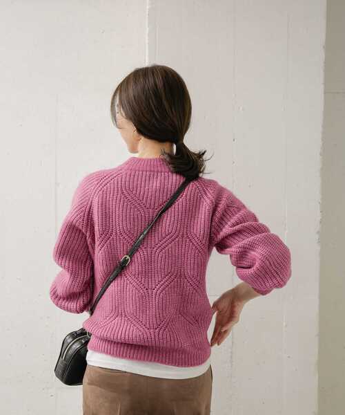 URBAN RESEARCH DOORS(アーバンリサーチドアーズ)の「ハイネックアイレットプルオーバー(ニット/セーター・レディース・ネイビー/グレー系その他/ピンク系その他・ONE)」の20枚目の写真