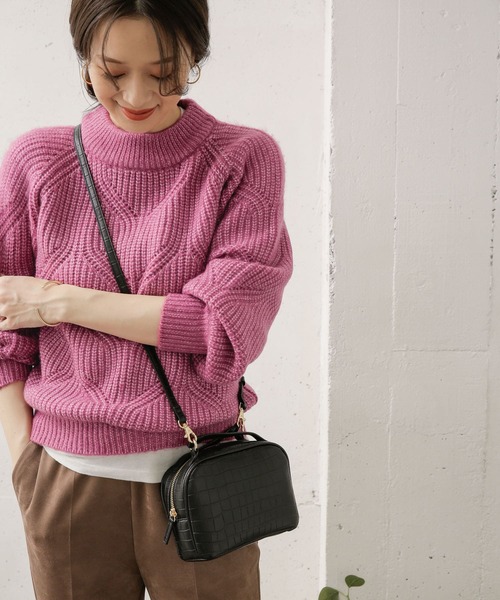 URBAN RESEARCH DOORS(アーバンリサーチドアーズ)の「ハイネックアイレットプルオーバー(ニット/セーター・レディース・ネイビー/グレー系その他/ピンク系その他・ONE)」の22枚目の写真