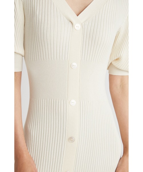 SNIDEL（スナイデル）の「フロントボタンリブニットワンピース