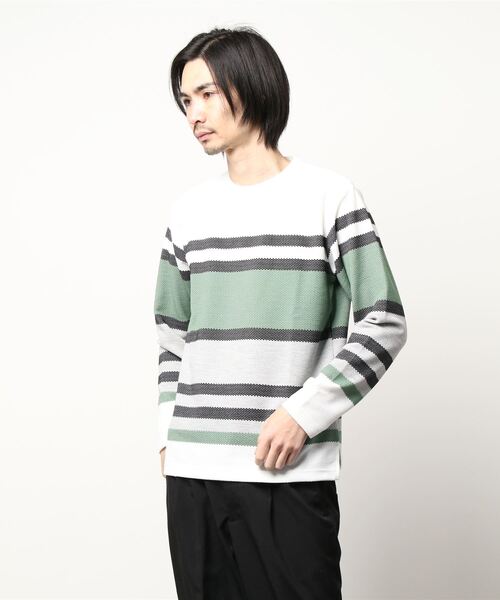 セール エムエフエディトリアルメンズ M F Editorial Men パネルボーダー クルーネック長袖tシャツ Tシャツ カットソー M F Editorial エムエフエディトリアル のファッション通販 Zozotown