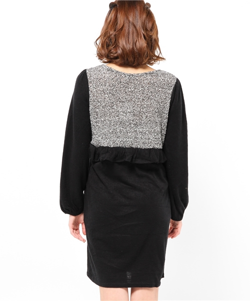 mystic（ミスティック）の「ブークレー切替ワンピース（ワンピース・レディース・グレー/ネイビー/ブラック・ﾌﾘ-）」の5枚目の写真