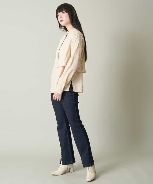 A de a.v.v（アードアー・ヴェ・ヴェ）の「レースドッキングベスト&ブラウスセット（シャツ/ブラウス・レディース・ブラック/ホワイト/ベージュ・36/38）」の16枚目の写真