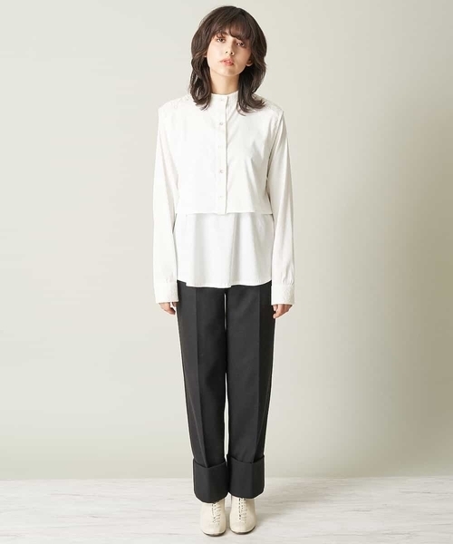 A de a.v.v（アードアー・ヴェ・ヴェ）の「レースドッキングベスト&ブラウスセット（シャツ/ブラウス・レディース・ブラック/ホワイト/ベージュ・36/38）」の10枚目の写真