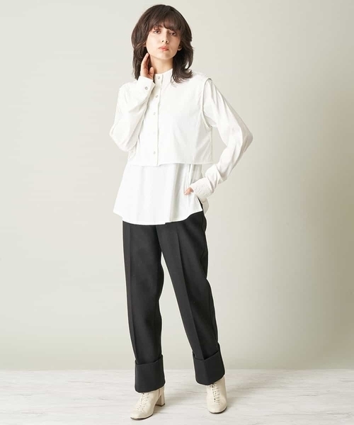 A de a.v.v（アードアー・ヴェ・ヴェ）の「レースドッキングベスト&ブラウスセット（シャツ/ブラウス・レディース・ブラック/ホワイト/ベージュ・36/38）」の14枚目の写真