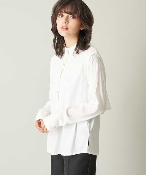 A de a.v.v（アードアー・ヴェ・ヴェ）の「レースドッキングベスト&ブラウスセット（シャツ/ブラウス・レディース・ブラック/ホワイト/ベージュ・36/38）」の11枚目の写真