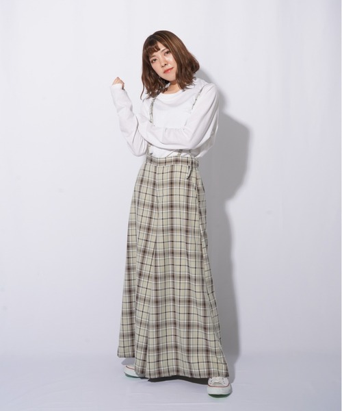 LC/LLLサスペンダー付ワイドパンツ