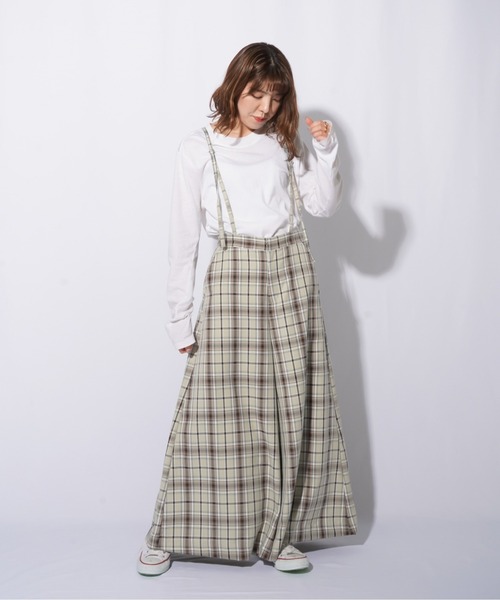 LC/LLLサスペンダー付ワイドパンツ
