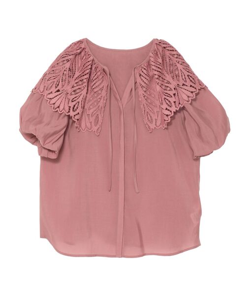 LAGUNAMOON（ラグナムーン）の「リーフレースケープブラウス（シャツ/ブラウス・レディース・ホワイト/ブラック/ピンク・FREE）」の15枚目の写真