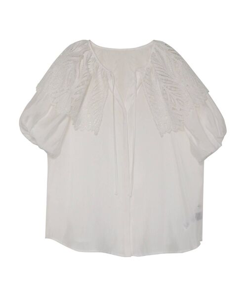 LAGUNAMOON（ラグナムーン）の「リーフレースケープブラウス（シャツ/ブラウス・レディース・ホワイト/ブラック/ピンク・FREE）」の6枚目の写真