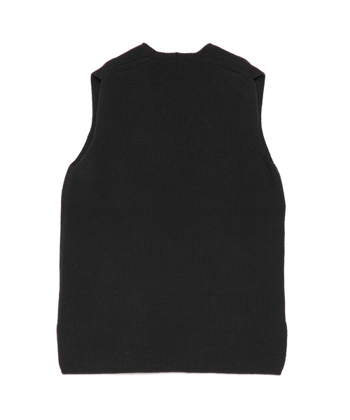 UNDECORATED(アンデコレイテッド)の「UNDECORATED アンデコレイテッド / MF Wool Knit Vest Vネック ウールニットベスト / UDF22804(ベスト・レディース・ブラック/キナリ・FREE)」の6枚目の写真