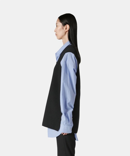 UNDECORATED(アンデコレイテッド)の「UNDECORATED アンデコレイテッド / MF Wool Knit Vest Vネック ウールニットベスト / UDF22804(ベスト・レディース・ブラック/キナリ・FREE)」の17枚目の写真