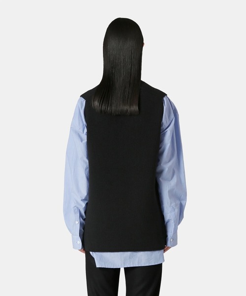 UNDECORATED(アンデコレイテッド)の「UNDECORATED アンデコレイテッド / MF Wool Knit Vest Vネック ウールニットベスト / UDF22804(ベスト・レディース・ブラック/キナリ・FREE)」の18枚目の写真