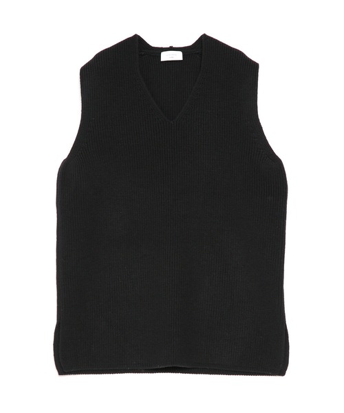 UNDECORATED(アンデコレイテッド)の「UNDECORATED アンデコレイテッド / MF Wool Knit Vest Vネック ウールニットベスト / UDF22804(ベスト・レディース・ブラック/キナリ・FREE)」の19枚目の写真