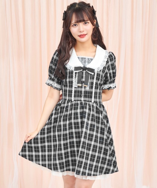 Secret Honey（シークレットハニー）の「襟レースチェックワンピース