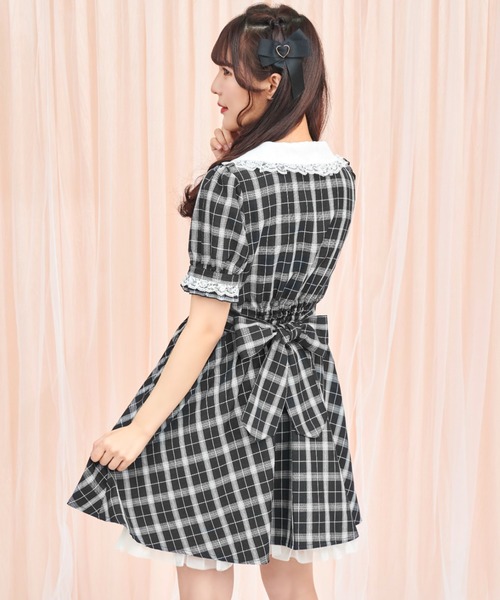 Secret Honey（シークレットハニー）の「襟レースチェックワンピース