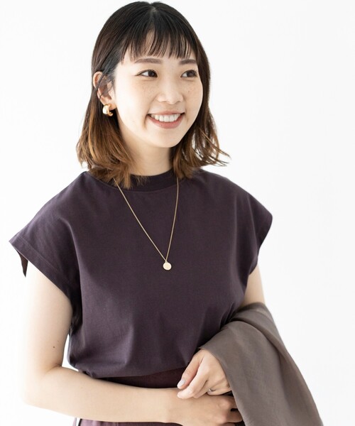 THE SHOP TK （ザ ショップ ティーケー ）の「◆【すっきり華奢見え】モックネックプルオーバー（Tシャツ/カットソー・レディース・チャコールグレー/ライトグレー/ブラック/ブラウン系その他・11/12/13）」の4枚目の写真