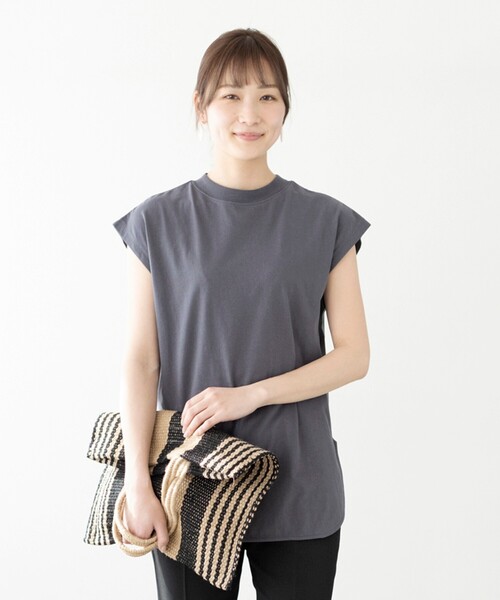 THE SHOP TK （ザ ショップ ティーケー ）の「◆【すっきり華奢見え】モックネックプルオーバー（Tシャツ/カットソー・レディース・チャコールグレー/ライトグレー/ブラック/ブラウン系その他・11/12/13）」の20枚目の写真