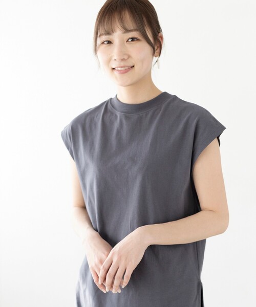 THE SHOP TK （ザ ショップ ティーケー ）の「◆【すっきり華奢見え】モックネックプルオーバー（Tシャツ/カットソー・レディース・チャコールグレー/ライトグレー/ブラック/ブラウン系その他・11/12/13）」の5枚目の写真