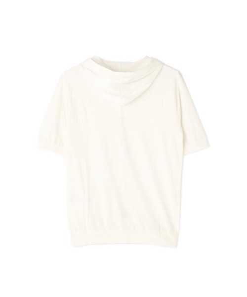 HIGH STREET（ハイストリート）の「HIGH STREET∴リネン半袖パーカー（パーカー・メンズ・アイボリー/ネイビー・M/L）」の3枚目の写真