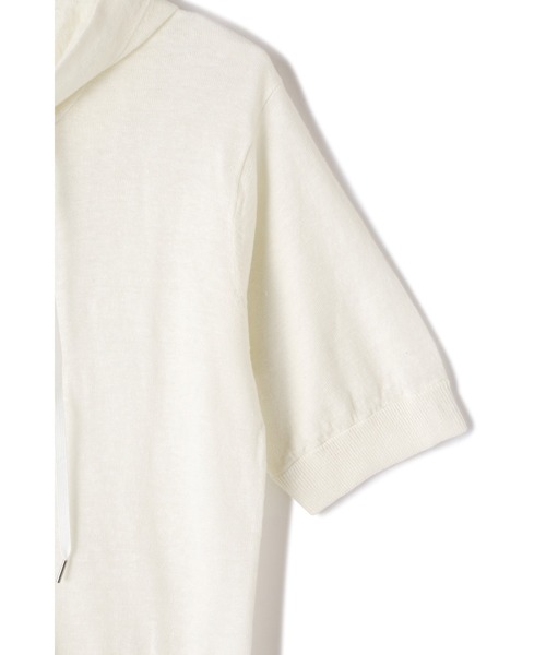 HIGH STREET（ハイストリート）の「HIGH STREET∴リネン半袖パーカー（パーカー・メンズ・アイボリー/ネイビー・M/L）」の6枚目の写真