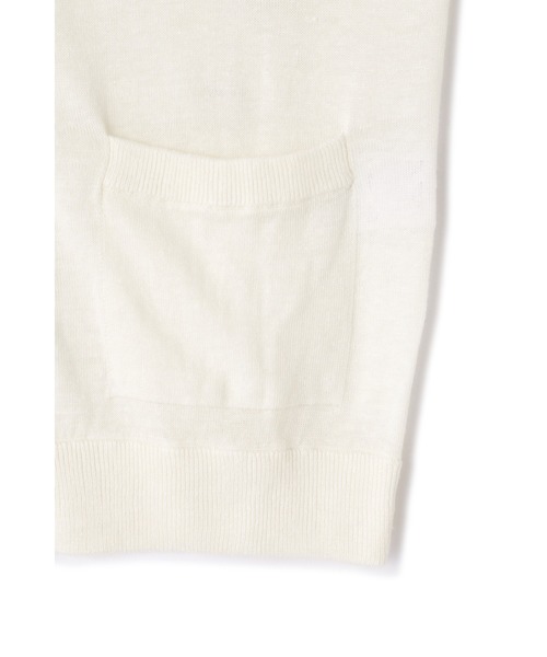 HIGH STREET（ハイストリート）の「HIGH STREET∴リネン半袖パーカー（パーカー・メンズ・アイボリー/ネイビー・M/L）」の7枚目の写真