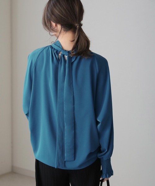 Bou Jeloud（ブージュルード）の「【WEB限定】バックリボンカラーブラウス（シャツ/ブラウス・レディース・ブラック/オフホワイト/ピンク/イエロー/ブルー・FREE）」の21枚目の写真