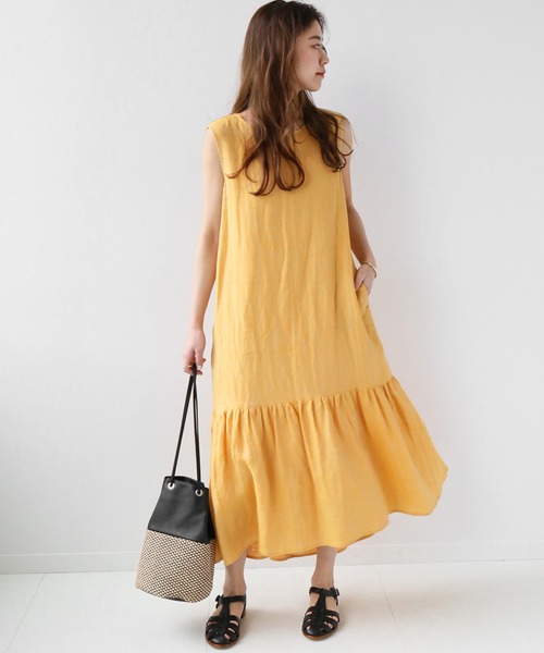 Yarn Dyeリネンヘムギャザーワンピース ワンピース Journal Standard Relume ジャーナルスタンダード レリューム のファッション通販 Zozotown