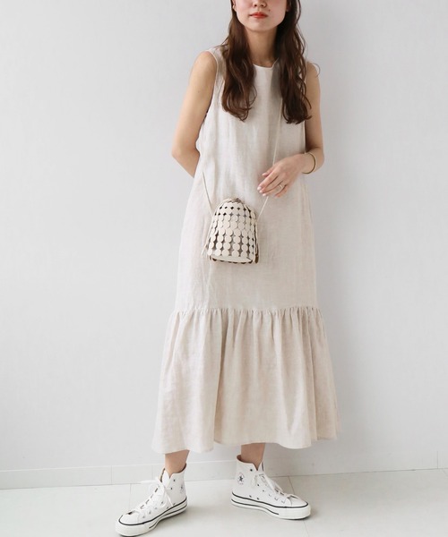 JOURNAL STANDARD relume(ジャーナルスタンダード レリューム)の「Yarn-Dyeリネンヘムギャザーワンピース(ワンピース・レディース・ベージュ/ネイビー/イエロー・FREE)」の21枚目の写真