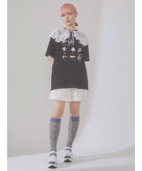 merry jenny（メリージェニー）の「熱帯魚図鑑Tee（Tシャツ/カットソー・レディース・オフホワイト/ブラック・FREE）」の20枚目の写真